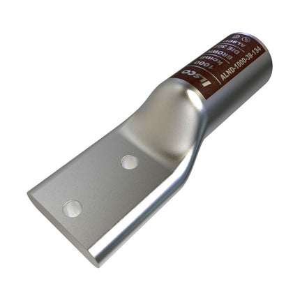 Surecrimp Aluminum Compression Lug, Conductor Size 1000, 2 Holes, 3/8in Bolt Size, 1-3/4in Hole Spacing, Long Barrel, No Sight Window, Tin Plated, UL, CSA