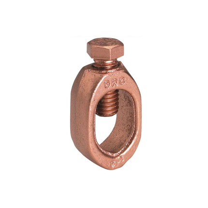 Mechanical Ground Rod Clamp, For Cable to Rod, High Strength, 10 AWG (Sol)- 1 AWG (Str), 5/8" Drive Rod, 3/8" Stud