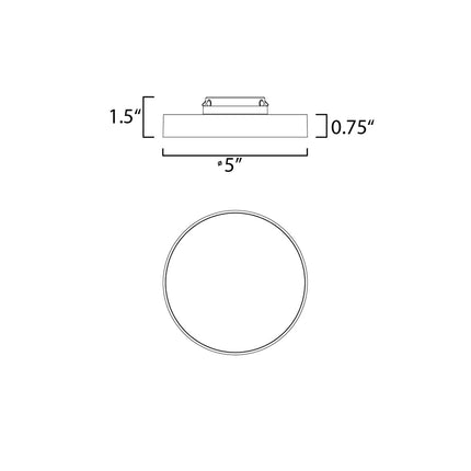 Trim 5" RD LED Flush Mount 3000K, Black