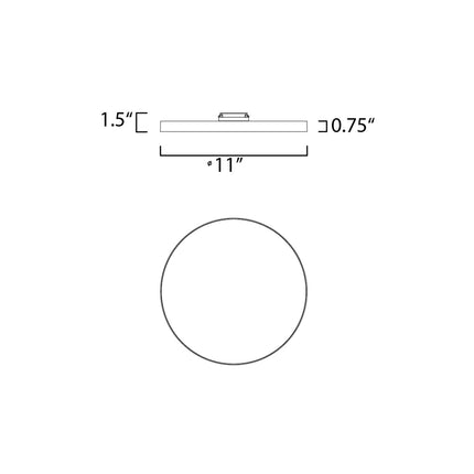 Trim 11" RD LED Flush Mount 3000K, Black