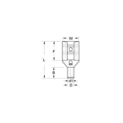 Non-Insulated Double Crimp Female Disconnects 12-10 Wire, .032 x .250 Tab