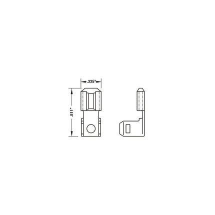 90° Chair Adapter (2 Male tabs)