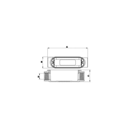 Aluminum Rigid Conduit Bodies C Type - Threaded 4"