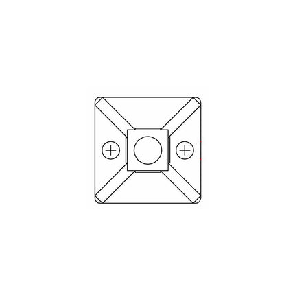 Self-Adhesive Tie Mounts 3/4" x 3/4" with (2) #8 Screw Holes