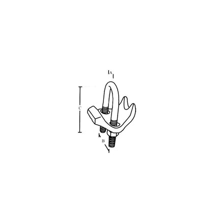 Malleable Right Angle Pipe Clamp 2"