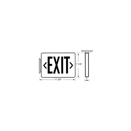 LED Exit Sign Green LED White Housing Battery Backup