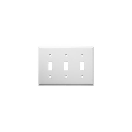 Lexan Wall Plates 3 Gang Toggle Switch White
