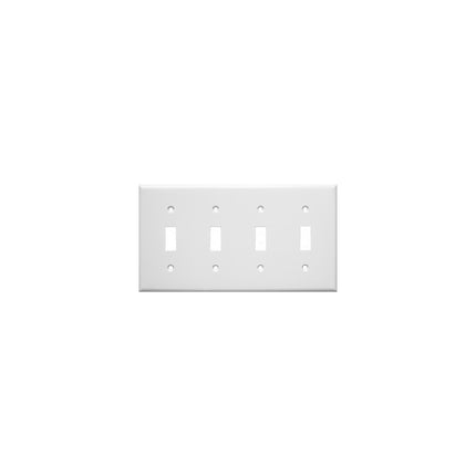 Lexan Wall Plates 4 Gang Toggle Switch White