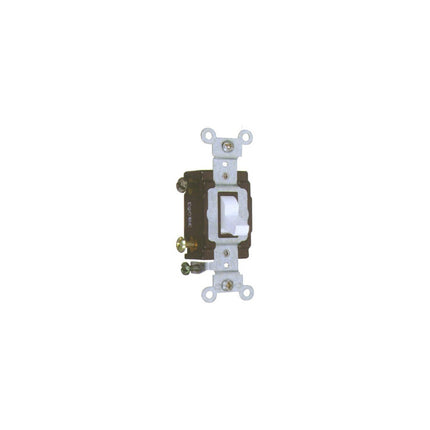 Commercial Single Pole Toggle Switch White 20A-120/277V