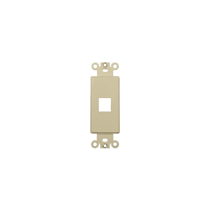 Decorative DataComm Frame For Keystone Jacks and Modular Inserts One Port Ivory
