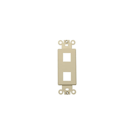 Decorative DataComm Frame For Keystone Jacks and Modular Inserts Two Ports Ivory