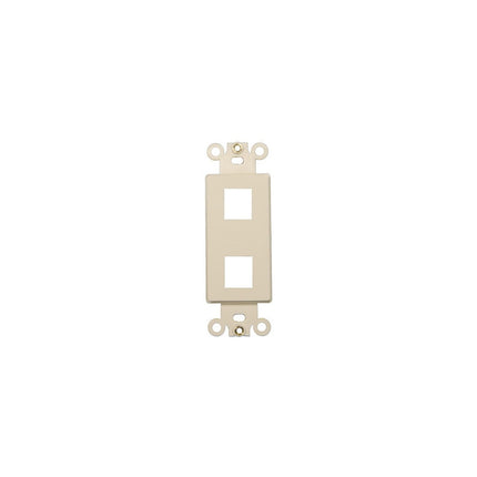 Decorative DataComm Frame For Keystone Jacks and Modular Inserts Two Ports Lt. Almond
