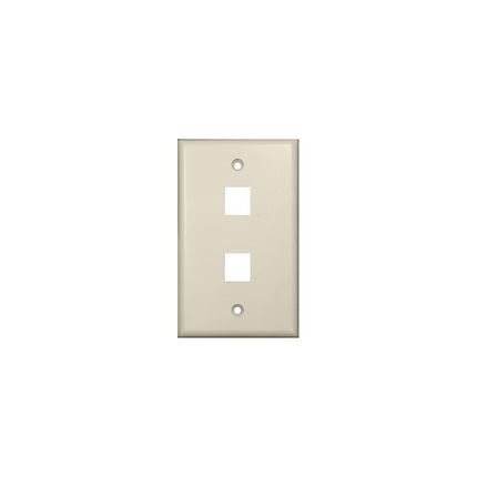 Datacomm Wallplate For Keystone Jacks & Modular Inserts Two Ports Lt. Almond