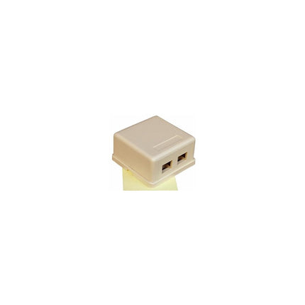 Surface Mount Box for Keystone Jack - Double Gang Ivory