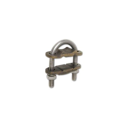 Copper Ground Clamp - U Bolt - 2 Conductor 2" Pipe #4 - 250 MCM
