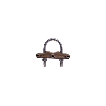 Copper Ground Clamp - U Bolt - 3 Conductor 1/2" or 3/4" Pipe #4 - 250 MCM