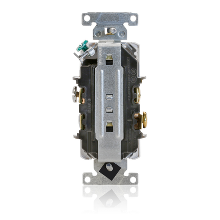 20 Amp Decora Plus Duplex Receptacle/Outlet, Industrial Grade, Self-Grounding