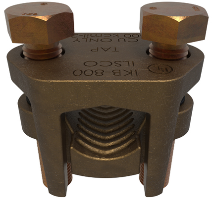 Copper Two-Bolt Split Bolt, Main Conductor Range 800-400, Tap Range 800-3/0, UL