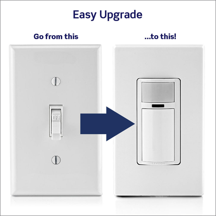 Decora Occupancy Motion Sensor Light Switch, Auto-On, 5A, Residential Grade, Single Pole or 3-Way