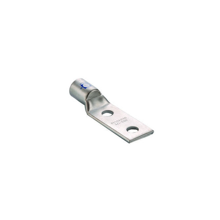 Copper Short Barrel 2 Hole Compression Lugs #1 Awg 1/4 Stud 1" Spacing