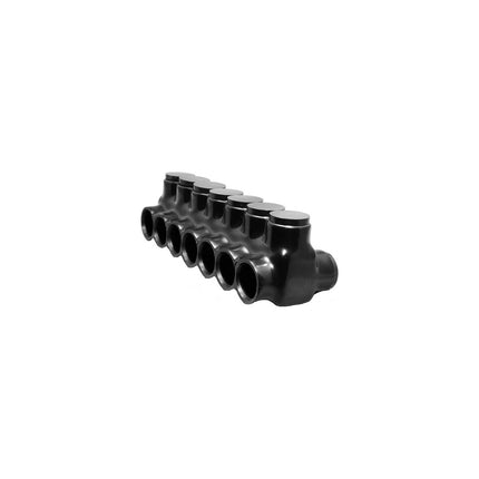 Black Insulated Multi-Cable Connector - Dual Entry 7 Ports 250 - 6