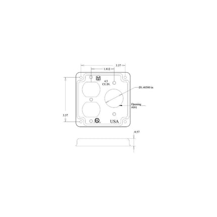 MULBERRY 11415 4-IN DPLX/SGL RCPT COVER