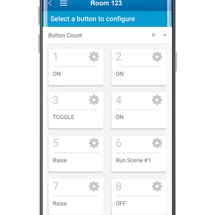 Keypad Room Controller, 8 Button, Lumina™ RF