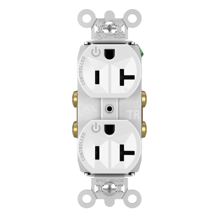 Hard-Use Spec Grade Plug Load Controllable Receptacle, 20A, 125V, White