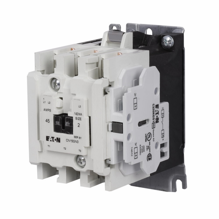 Eaton Freedom NEMA motor control contactor, NEMA Freedom Series Non-Reversing contactor, 3 hp at 115V, 7-1/2 hp at 230V, 10 hp at 208V, 15 hp at 240V, 25 hp at 480,600V maximum horsepower, 120V/60 Hz, 45A, Four-pole, Size 2