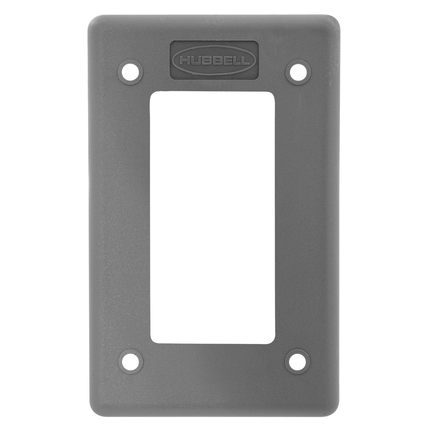 Wallplates and Boxes, Box Covers, 1-Gang, 1) GFCI Opening, For Portable Outlet Box, Gray