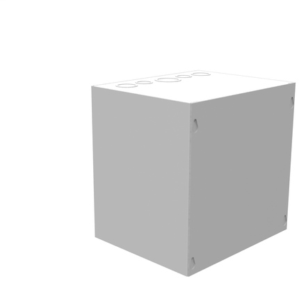 10x8x10 Screw Cover Type 1 UL Steel KOs Gray Cover w/Teardrop Slots Holes In Back