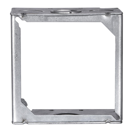 4 in. Square Extension Ring, Welded, 2-1/8 in. Deep, Six 1/2 and Six 3/4 in. KO's