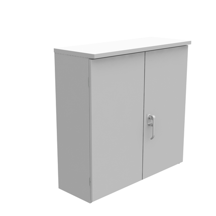 36x12x36 Hinge Cover Type 3R Steel No Knockouts ANSI 61 Gray Double Doors Padlocking 3 Point Handle Back Panel Weld Studs Draw Shield No Center Position