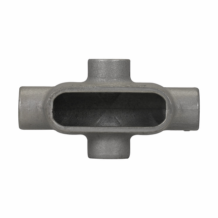 Eaton Crouse-Hinds series Condulet Form 7 conduit outlet body, Feraloy iron alloy, X shape, 1-1/4"