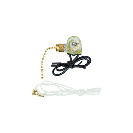 SPST 6 Amp Brass Pull Chain With Cord