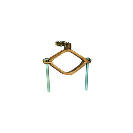 Heavy Duty Bronze Ground Clamp, Wire Adapter, 2-1/2″ to 4″ Pipe