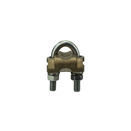 Bronze U-Bolt Clamp, 3/8″ IPS Pipe or 5/8″-3/4″ Rod, 250-2/0 AWG