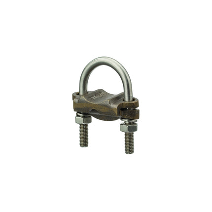 Heavy Duty Bronze U-Bolt Clamp, 1-1/4″ Pipe, 250-2/0 AWG, Burial