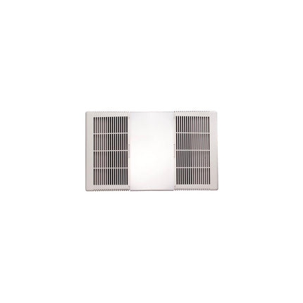 70 CFM Fan/Light with White Polymeric Lens and Rectangular Textured Polymeric Grille; 100-watt Incandescent Lighting