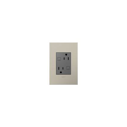 adorne® Plus Size Tamper-Resistant 15A Duplex Self-Test GFCI Receptacles, Magnesium