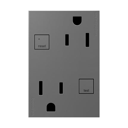 adorne® Plus Size Tamper-Resistant 15A Duplex Self-Test GFCI Receptacles, Magnesium