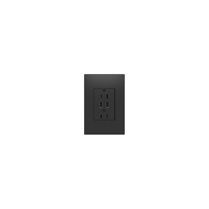 adorne® Dual-USB Outlet , Graphite