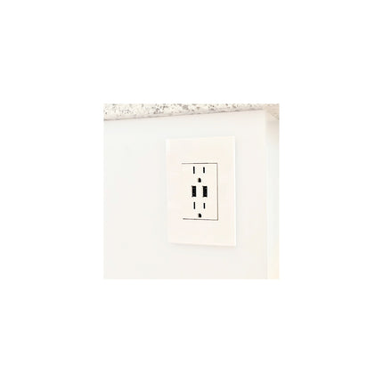 adorne® Dual-USB Outlet , White