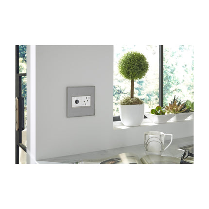 adorne® Brushed Stainless 1-Gang Screwless Wall Plate