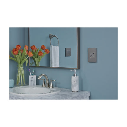 adorne® Brushed Stainless 1-Gang Screwless Wall Plate