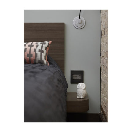 adorne® Graphite 1-Gang+ Screwless Wall Plate with Microban®
