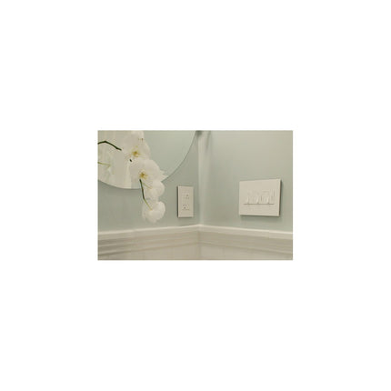 adorne® Gloss White 1-Gang+ Screwless Wall Plate with Microban®