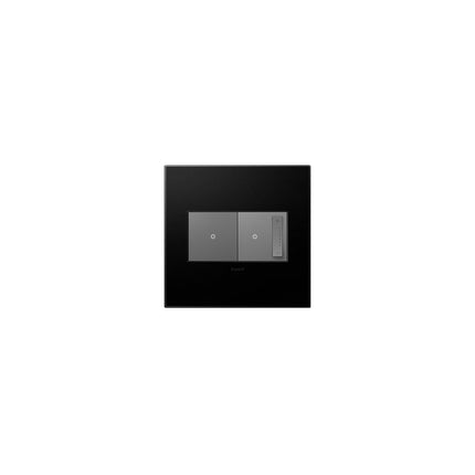 adorne® Graphite 2-Gang Screwless Wall Plate with Microban®