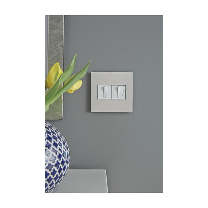adorne® Greige 2-Gang Screwless Wall Plate