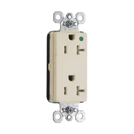 PlugTail® 20A 125V Hospital-Grade Tamper-Resistant Decorator Duplex Receptacle, White